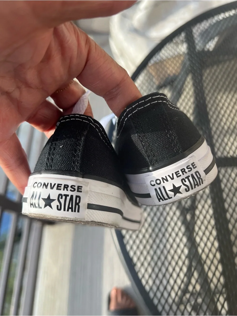 Converse Kids Black Canvas Low-Top Sneakers with White Trim